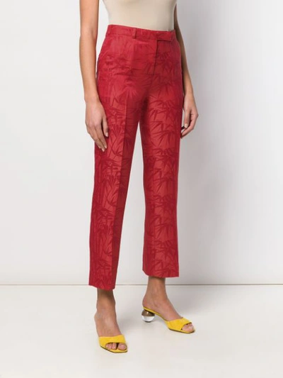 Shop Etro Cropped Tailored Trousers In Red