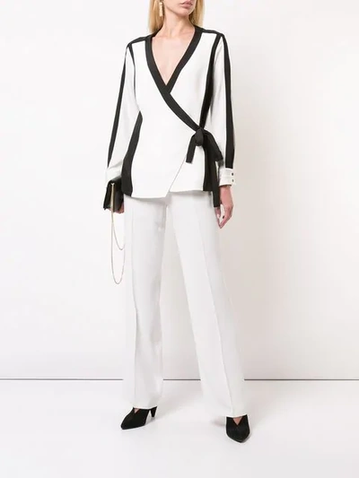 Shop Kimora Lee Simmons Silk Bomber Blouse In White