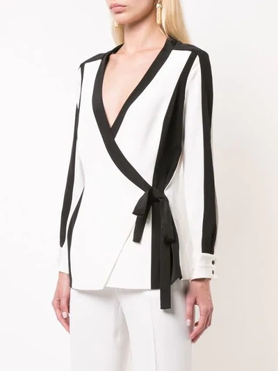 Shop Kimora Lee Simmons Silk Bomber Blouse In White