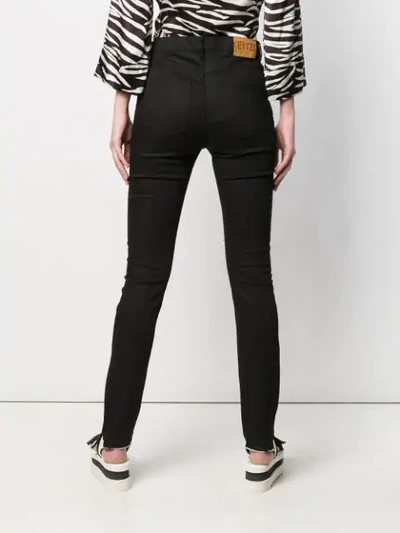 Shop Kenzo High-waisted Skinny Trousers In Black