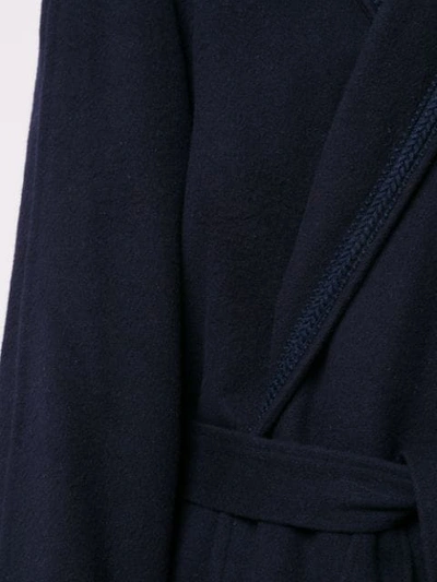 Shop Burberry Robe-style Tie-waist Coat - Blue