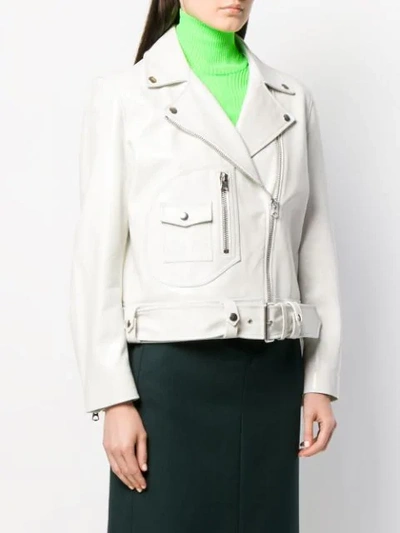 Shop Acne Studios Relaxed Fit Biker Jacket In White