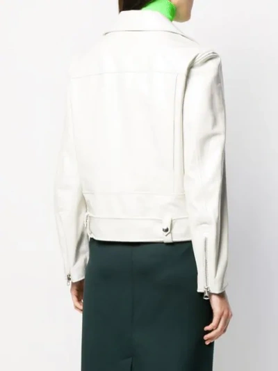 Shop Acne Studios Relaxed Fit Biker Jacket In White