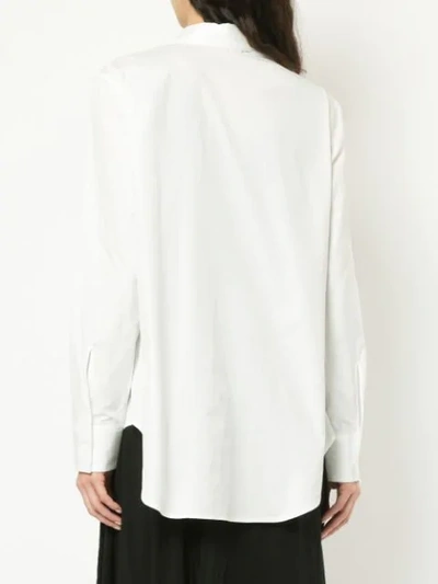 Shop Yohji Yamamoto Face Collage Print Shirt - White