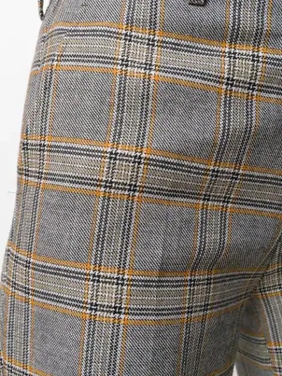 Shop Gucci Plaid Flared Trousers In Grey