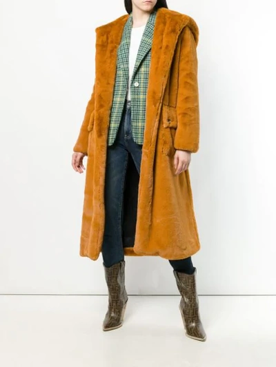 Shop Golden Goose Oversized Hooded Coat - Orange