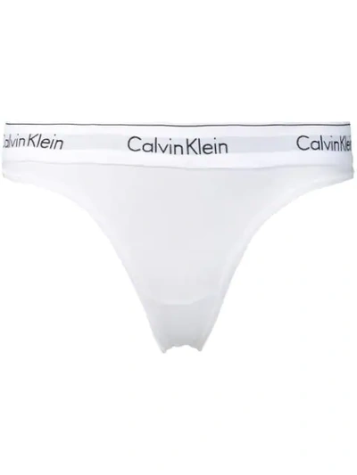 Shop Calvin Klein Underwear Logo Band Briefs In 100 Bianco