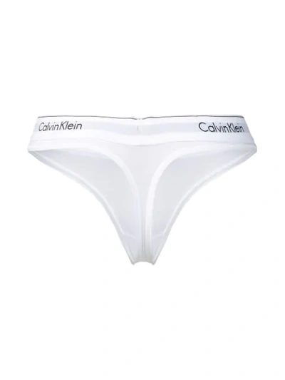 Shop Calvin Klein Underwear Logo Band Briefs In 100 Bianco