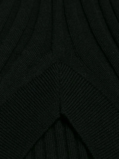 Shop Maison Margiela V-neck Rib Knit Sweater - Black