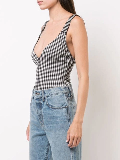 Shop Proenza Schouler Pswl Gingham Bodysuit In Black