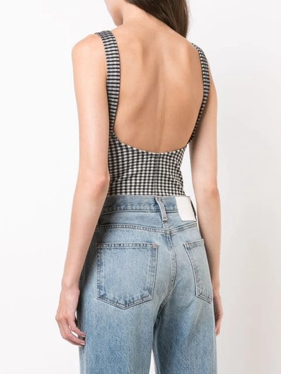 Shop Proenza Schouler Pswl Gingham Bodysuit In Black