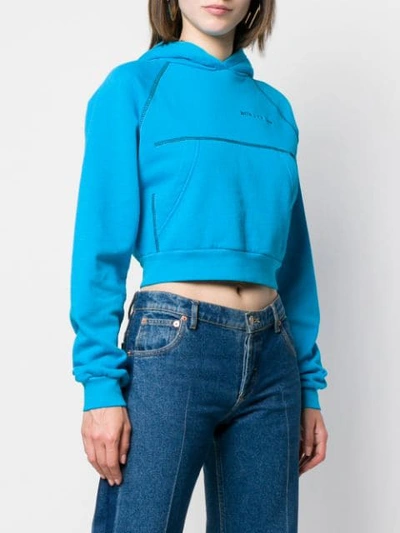 Shop Alyx 1017  9sm Cropped Logo Hoodie - Blue