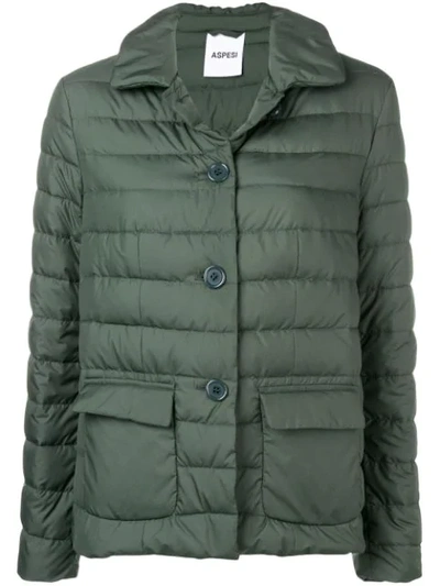 ASPESI QUILTED JACKET - 绿色