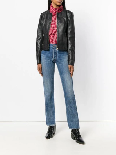 Shop Pinko Irroratrice Biker Jacket In Black