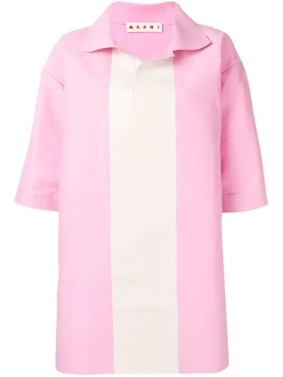 MARNI 短袖拼色衬衫 - 粉色