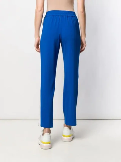 Shop Kenzo High Rise Tapered Trousers In Blue