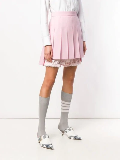 Shop Thom Browne Lace Trim Bloomer Miniskirt In Pink