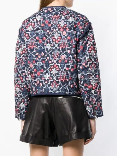 Shop Isabel Marant Étoile Cropped Floral Jacket In Blue