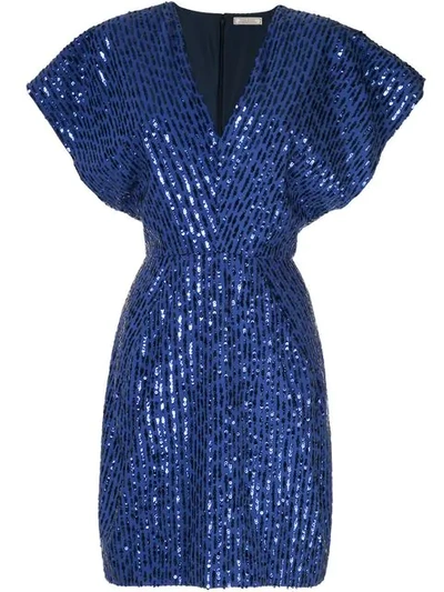 Shop Nina Ricci Sequined Party Dress - Blue