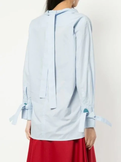Shop Eudon Choi Long Sleeve Side In Blue
