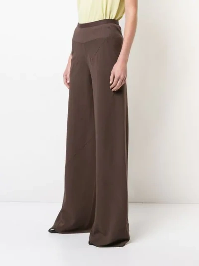 Shop Rick Owens Flared Trousers In Brown