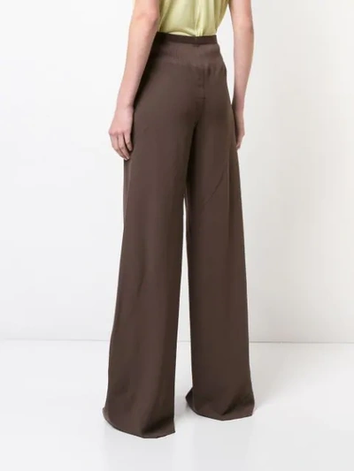 Shop Rick Owens Flared Trousers In Brown