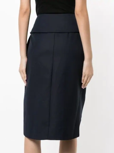 Shop Jacquemus Asymmetric Pleated Skirt In Black