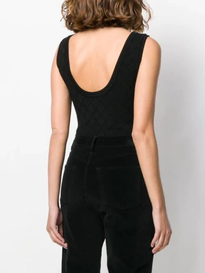 Shop Balmain Button Embellished Bodysuit In Black