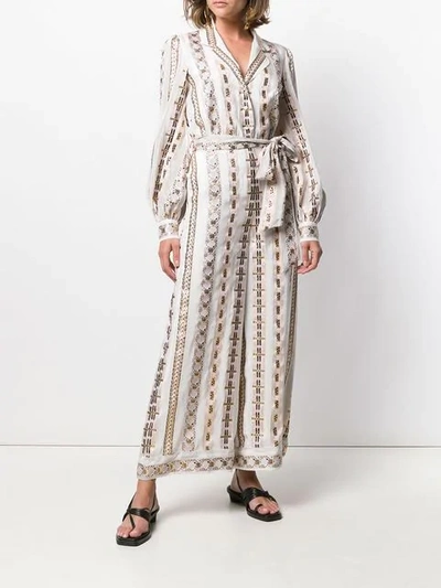 Shop Temperley London Spirit Printed Jumpsuit In White