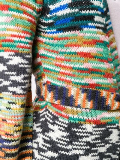 Shop Missoni Patterned Knit Longline Cardigan In Neutrals