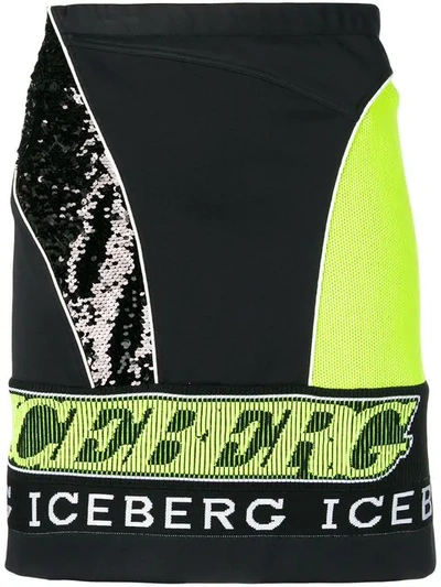Shop Iceberg Sequin Embroidered Skirt - Black