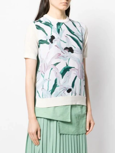 Shop Tory Burch Floral Short-sleeve Top In White