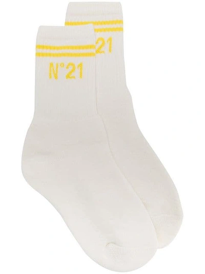 Shop N°21 Logo Socks In White