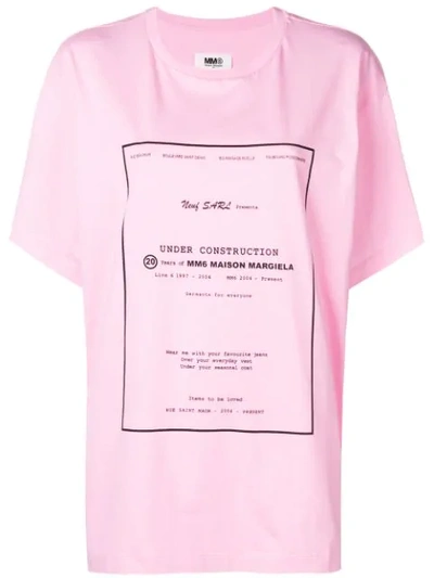 Shop Mm6 Maison Margiela Under Construction T-shirt - Pink