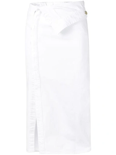Shop Jacquemus Jean Midi Skirt In White
