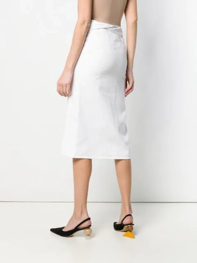 Shop Jacquemus Jean Midi Skirt In White