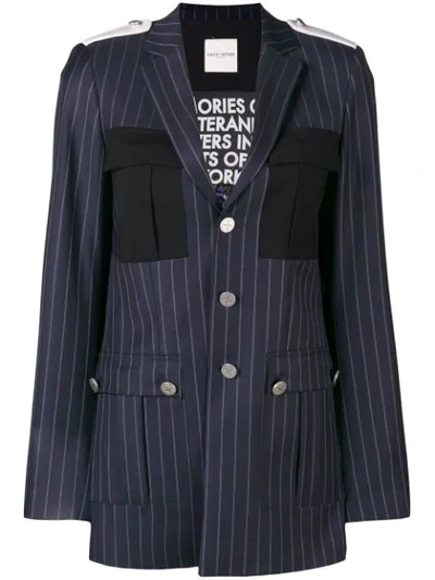 EACH X OTHER STRIPED BLAZER - 蓝色