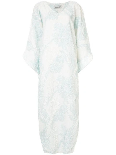 Shop Bambah Antonia Embossed Kaftan Dress In White