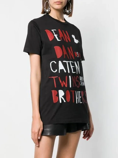 Shop Dsquared2 Caten Twins Print T-shirt In Black