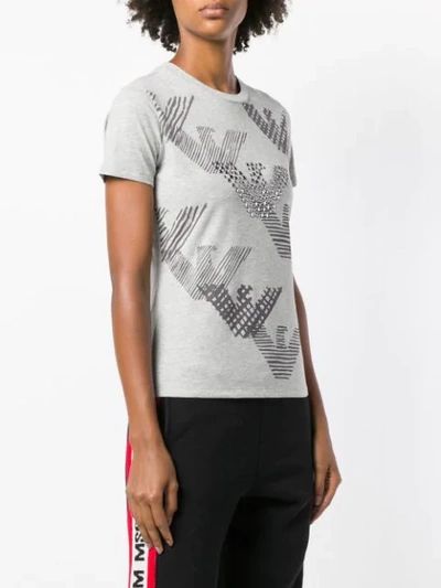 Shop Emporio Armani Printed & Studded Eagle T-shirt - Grey