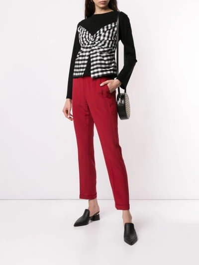 Shop Aspesi Elasticated Waist Trousers In Red