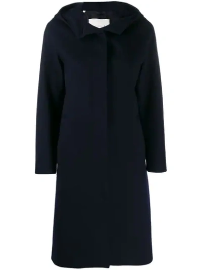 Shop Mackintosh Chryston Navy Hooded Coat In Blue