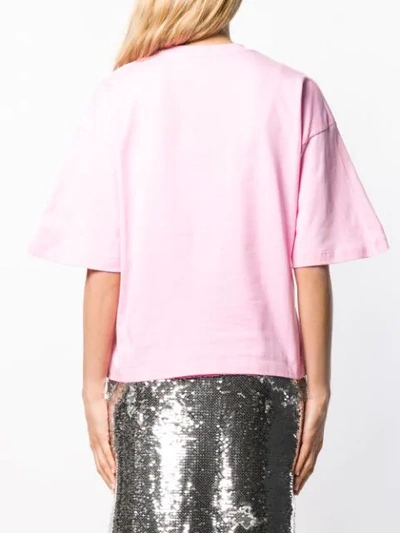 Msgm Logo Palm Tree T-shirt In Pink