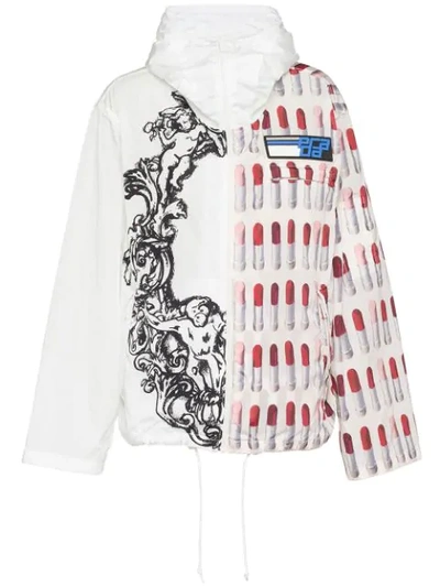 Shop Prada Lipstick And Frame Print Jacket In White