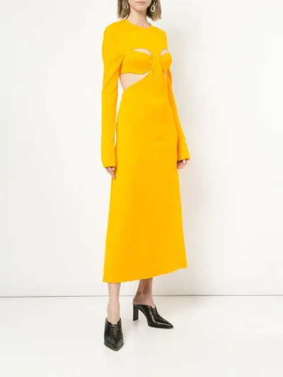 Shop Dion Lee Open Back Bra Dress - Yellow