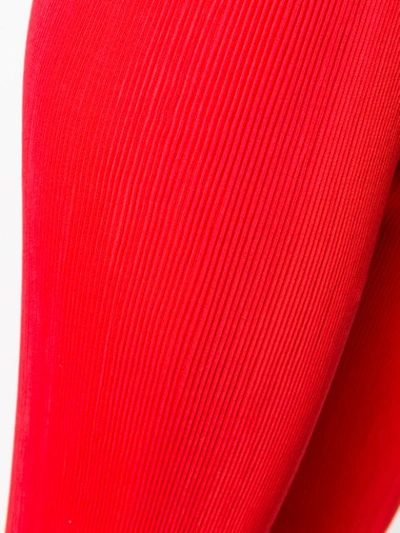 PRISCAVERA RIBBED STRAIGHT LEG TROUSERS - 红色