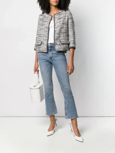 Shop Herno Short Tweed Jacket In Grey