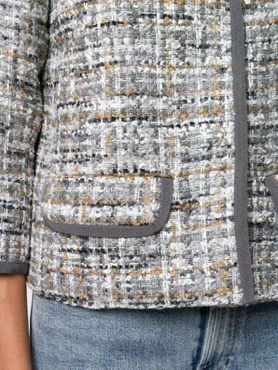 Shop Herno Short Tweed Jacket In Grey