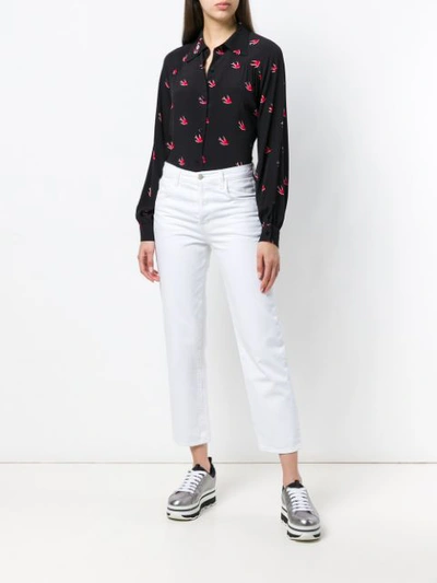 Shop Mcq By Alexander Mcqueen Mcq Alexander Mcqueen Swallow Print Shirt - Black