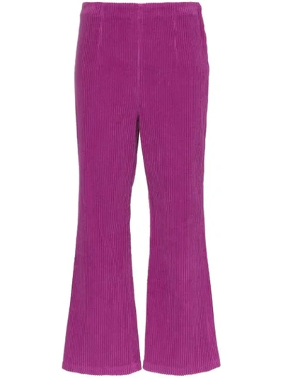 Shop Mara Hoffman Lucy High Waist Corduroy Trousers In Purple